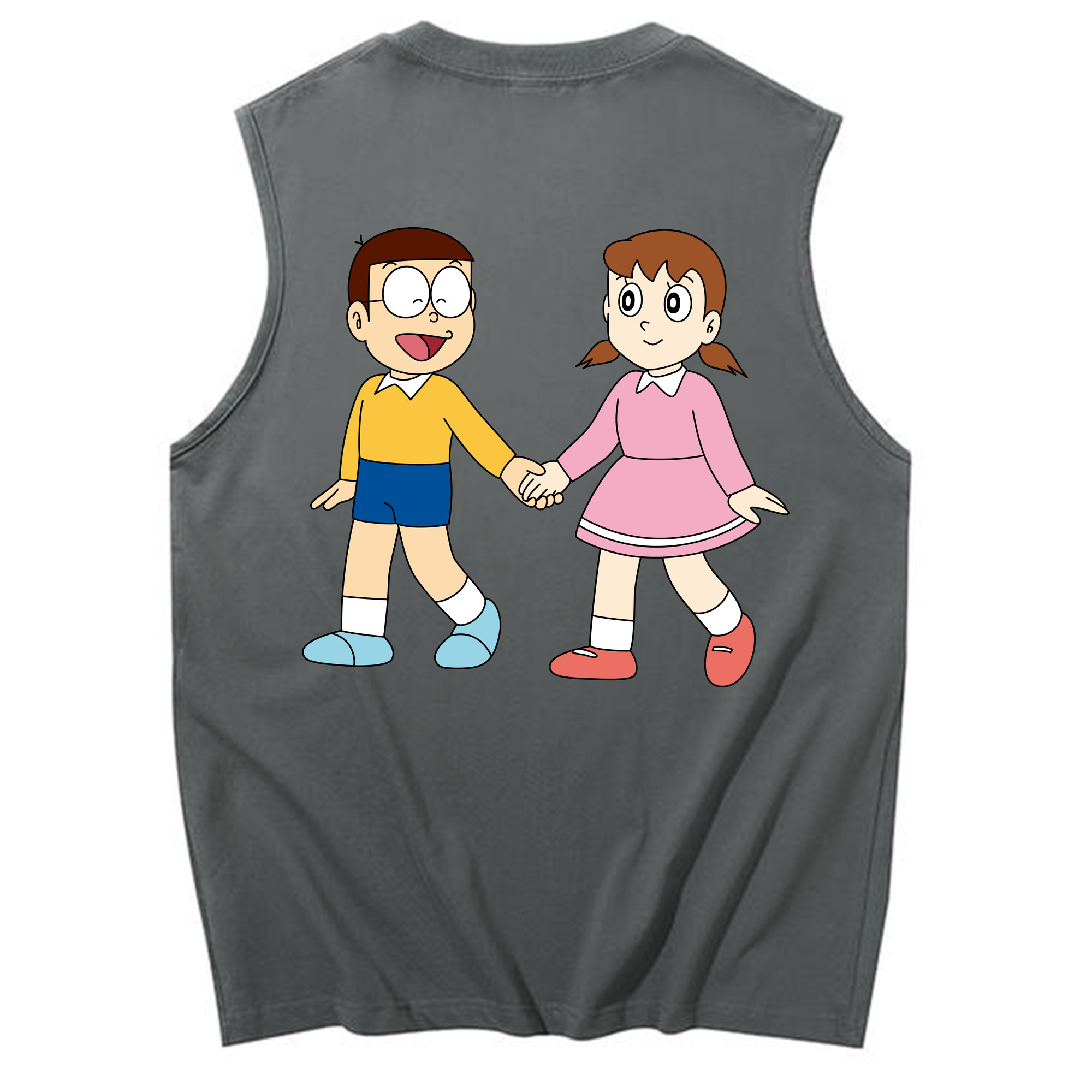 （画像用） ドラえもん 野比 のび太 Doraemon Nobita Nobi コットン100％タンクトップ（背面プリント）